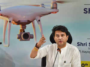 New Delhi: Union Civil Aviation Minister Jyotiraditya Scindia speaks during the ...