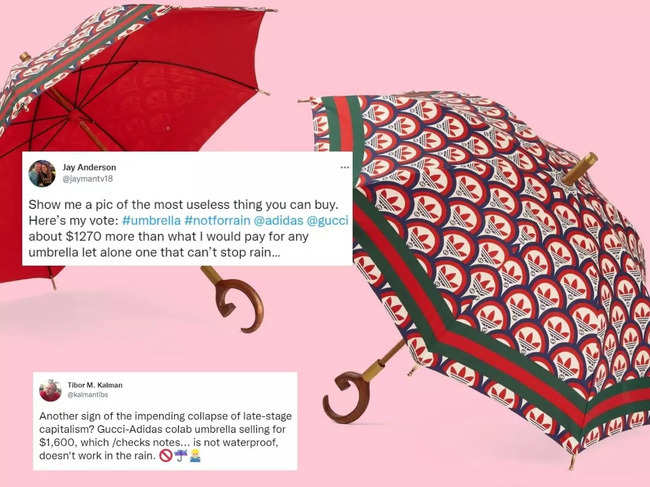 Adidas: Gucci x Adidas launches umbrella at Rs 1 lakh, but it's not  waterproof & won't protect you from rain; gets slammed on Twitter - The  Economic Times