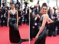 Cannes 2022: Deepika Padukone DAZZLES in Feather-Like Black Gown