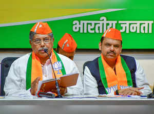 Mumbai: Maharashtra state President of BJP Chandrakant Patil speaks as Leader of...