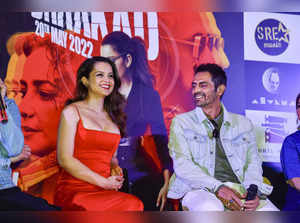 Bollywood actors Kangana Ranaut and Arjun Rampal during a press conference