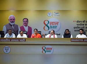 BJP national president JP Nadda along with other BJP l...