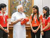 PM Modi meets Women’s World Boxing Champion Nikhat Zareen, bronze medallists Manisha and Parveen