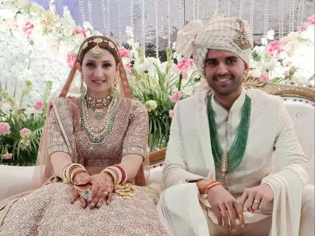 ​The newlyweds were dressed in Manish Malhotra​ creations.​