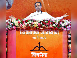 Mumbai, May 14 (ANI): Maharashtra Chief Minister Uddhav Thackeray addresses a ra...