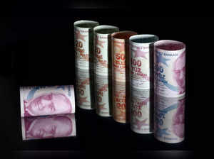 FILE PHOTO: Turkish lira banknotes are seen in this illustration