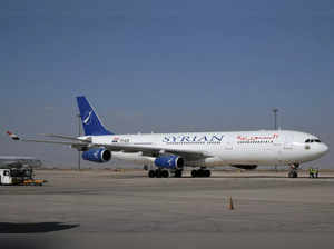 FILE PHOTO: A SyrianAir Airbus A340-300 is pictured at Damascus International Airport