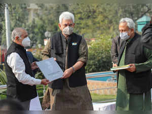 Jammu: Jammu & Kashmir Lieutenant Governor Manoj Sinha during an event to commem...