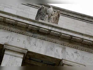FILE PHOTO: An eagle tops the U.S. Federal Reserve building's facade in Washington