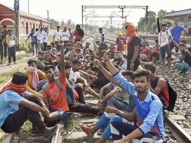 ​Protesters block trains