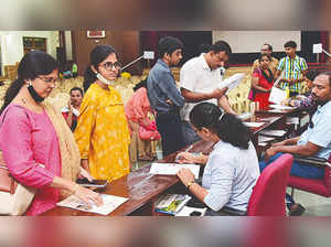 After SSLC results were declared, students seek admission in PU colleges in Mangaluru on Friday