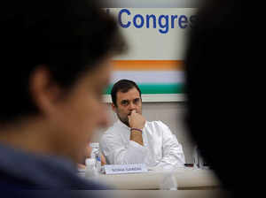 Rahul Gandhi, leader of India's main opposition Congress party, attends a Congress Working Committee (CWC) meeting in New Delhi