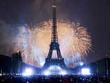 Fireworks display at the Eiffel Tower