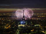 The Eiffel Tower during traditional Bastille Day celebrations