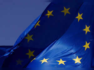 FILE PHOTO: European Union flags flutter outside the EU Commission headquarters in Brussels