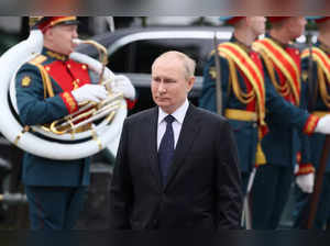 Russian President Vladimir Putin attends a wreath-laying ceremony in Moscow