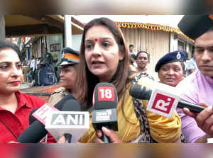 Mumbai, June 24 (ANI): Shiv Sena MP Priyanka Chaturvedi speaks to the media afte...