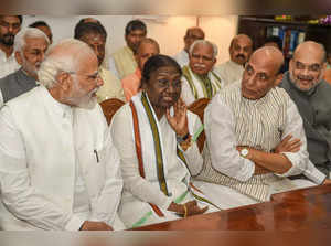 New Delhi: NDA candidate Droupadi Murmu files her nomination papers for presiden...