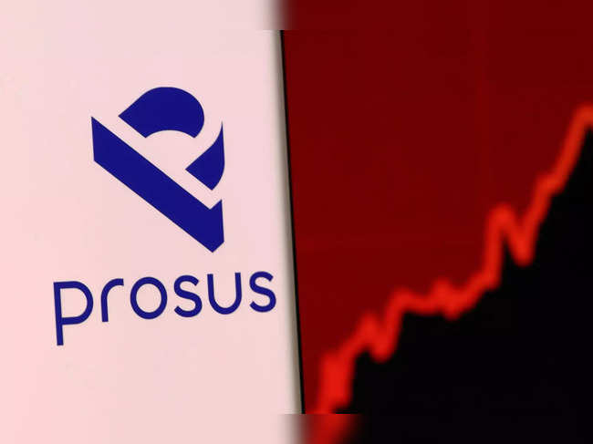 Illustration shows smartphone with Prosus' logo