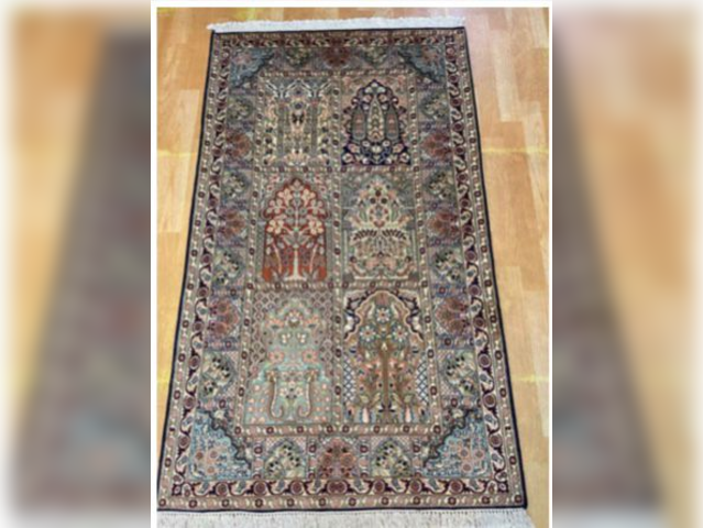 Indian hand-knitted silk carpet