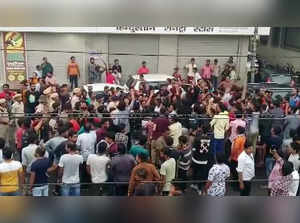 Udaipur, June 28 (ANI): Locals protest after two men behead a man in Udaipur's M...
