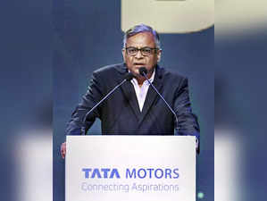 Mumbai: Tata Group Chairman Natarajan Chandrasekaran speaks during the launch of...