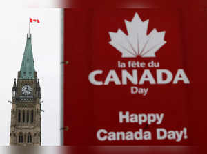 Signs have been put up around Parliament Hill ahead of Canada Day celebrations in Ottawa