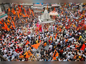 Annual Rath Yatra, or chariot procession, in Udaipur
