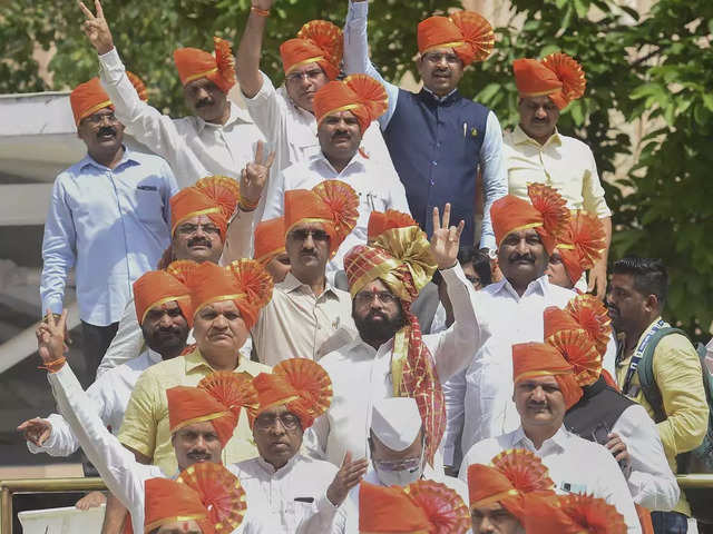 Eknath Shinde with rebel Shiv Sena MLAs