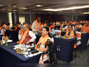 Hyderabad, July 02 (ANI): Bharatiya Janata Party (BJP) leaders attending the BJP...