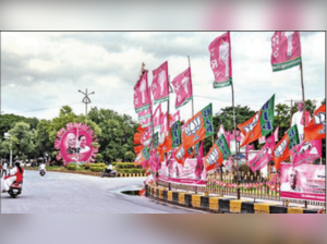 Greater Hyderabad GHMC levies fine on BJP, TRS for unauthorised banners in Hyderabadnicipal Corporation’s turns blind eye as TRS, BJP banners pop up
