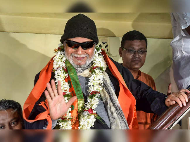 Mithun Chakraborty at BJP office in Kolkata.