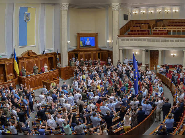 European Commission President von der Leyen addresses Ukrainian lawmakers in Kyiv