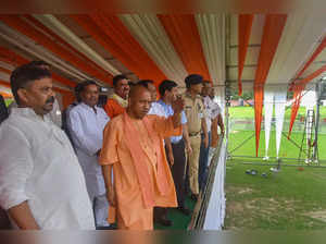 Varanasi: Chief Minister Yogi Adityanath inspects the of Prime Minister Narendra...