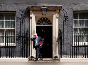 Boris Johnson at Downing Street in London.