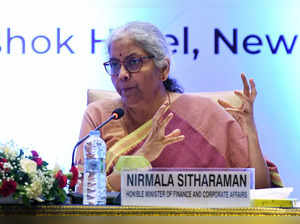 New Delhi, July 07 (ANI): Union Finance Minister Nirmala Sitharaman addresses th...