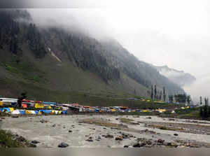 A view of the base camps as Amarnath Yatra