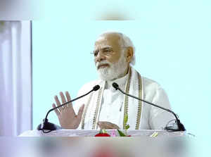 Deoghar: Prime Minister Narendra Modi addresses during the inauguration of Deoghar Airport and other various development projects, in Deoghar on Tuesday, July 12, 2022.  (Twitter)
