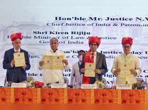Jaipur: Chief Justice of India NV Ramana, Rajasthan Chief Minister Ashok Gehlot,...