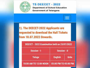 TS DEECET Hall Ticket 2022 released at deecet.cdse.telangana.gov.in, check direct link here