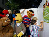 Children mark the 35th anniversary of Sesame Street