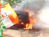 National Herald case: Congress workers burn a car near ED office in Bengaluru amid Sonia Gandhi questioning by ED