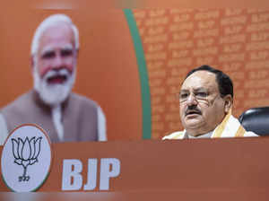 New Delhi: BJP National President JP Nadda addresses after the BJP Parliamentary...