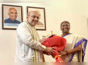 New Delhi: President-elect Droupadi Murmu with Union Home Minister Amit Shah, in...