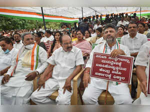 Bengaluru: KPCC President D K Shivakumar, Opposition leader in Assembly Siddaram...