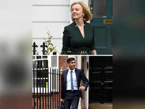 A combination picture shows Conservative leadership candidates Liz Truss and Rishi Sunak