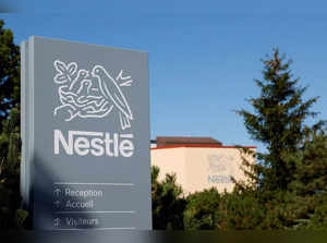 FILE PHOTO: Logo is pictured on the Nestle research center in Lausanne