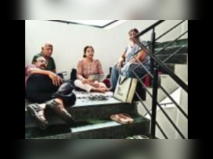 Couple stays on stairs as tenant refuses to move