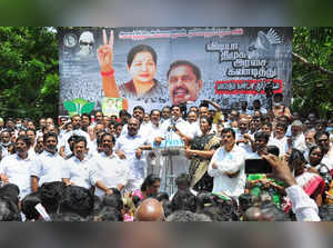 Chennai: AIADMK interim General Secretary Edappadi K Palaniswamy leads a protest...