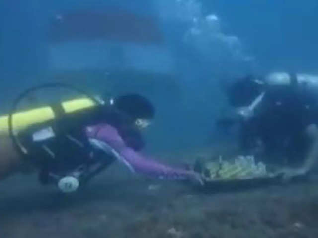 Black and white - Underwater chess in Chennai: Scuba divers play chess  under sea